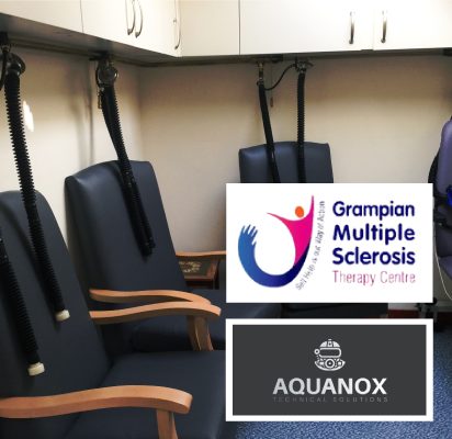 Grampian Multiple Sclerosis and Aquanox logos